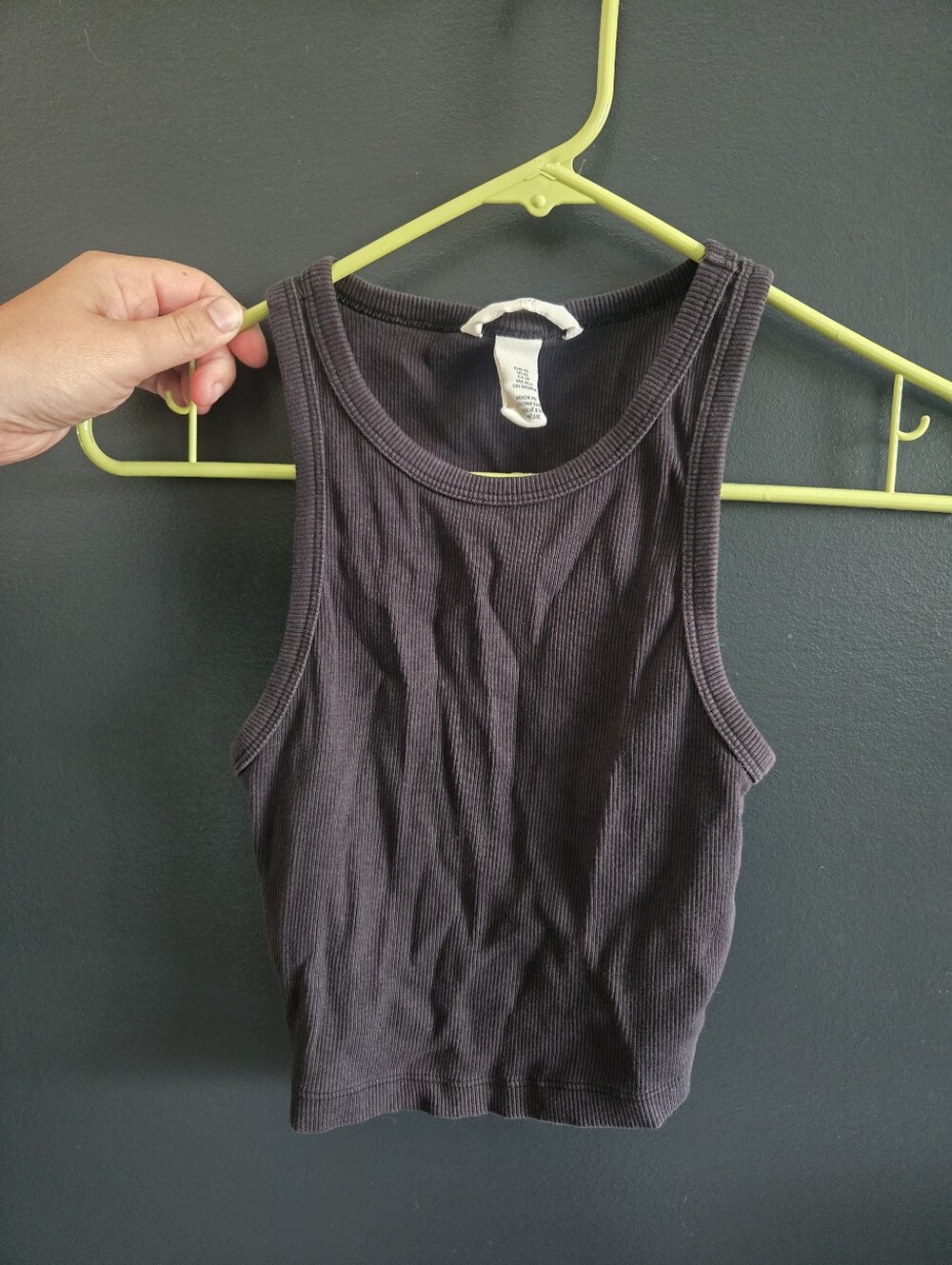 H&M Black Ribbed Crop Tank Top
